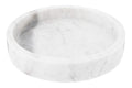Creative Co-Op Minimalist Round Carved Marble Tray or Charcuterie Board, White, 8