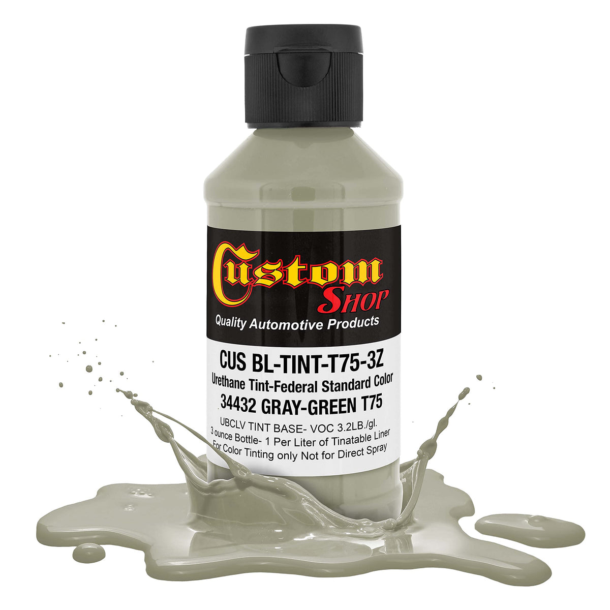 Custom Coat Camouflage Series 3 Ounce (Gray Green Federal Standard Color #34432) Urethane Tint Concentrate For Tinting Truck Bed