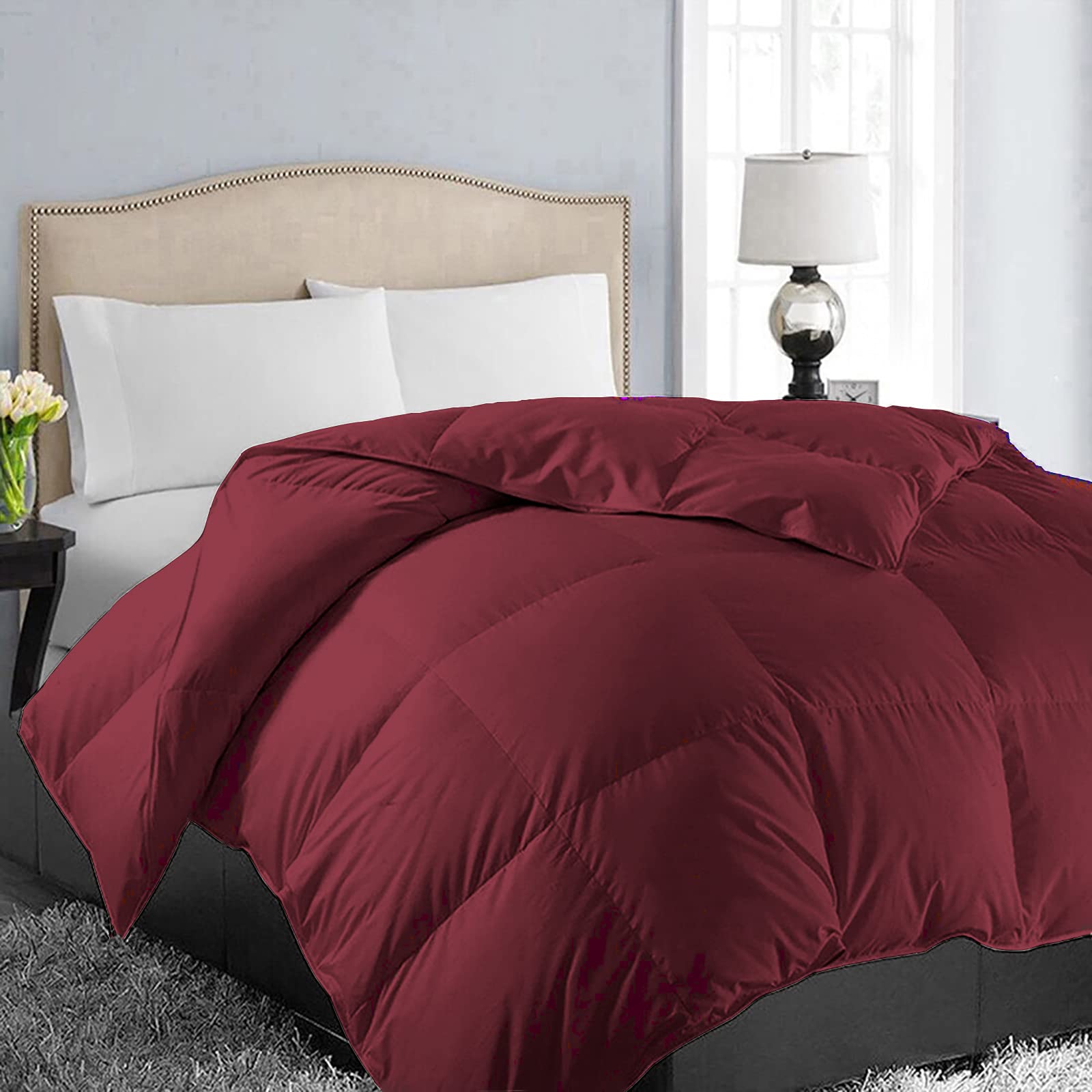 Easeland All Season Oversized King Soft Quilted Down Alternative Comforter Reversible Duvet Insert With Corner Tabs,Winter Summe