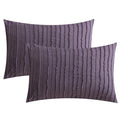 Jellymoni 2 Pack Purple Pillowcases Standard Size, Soft Microfiber Striped Tufted Pillow Covers With Envelope Closure (Pillows A