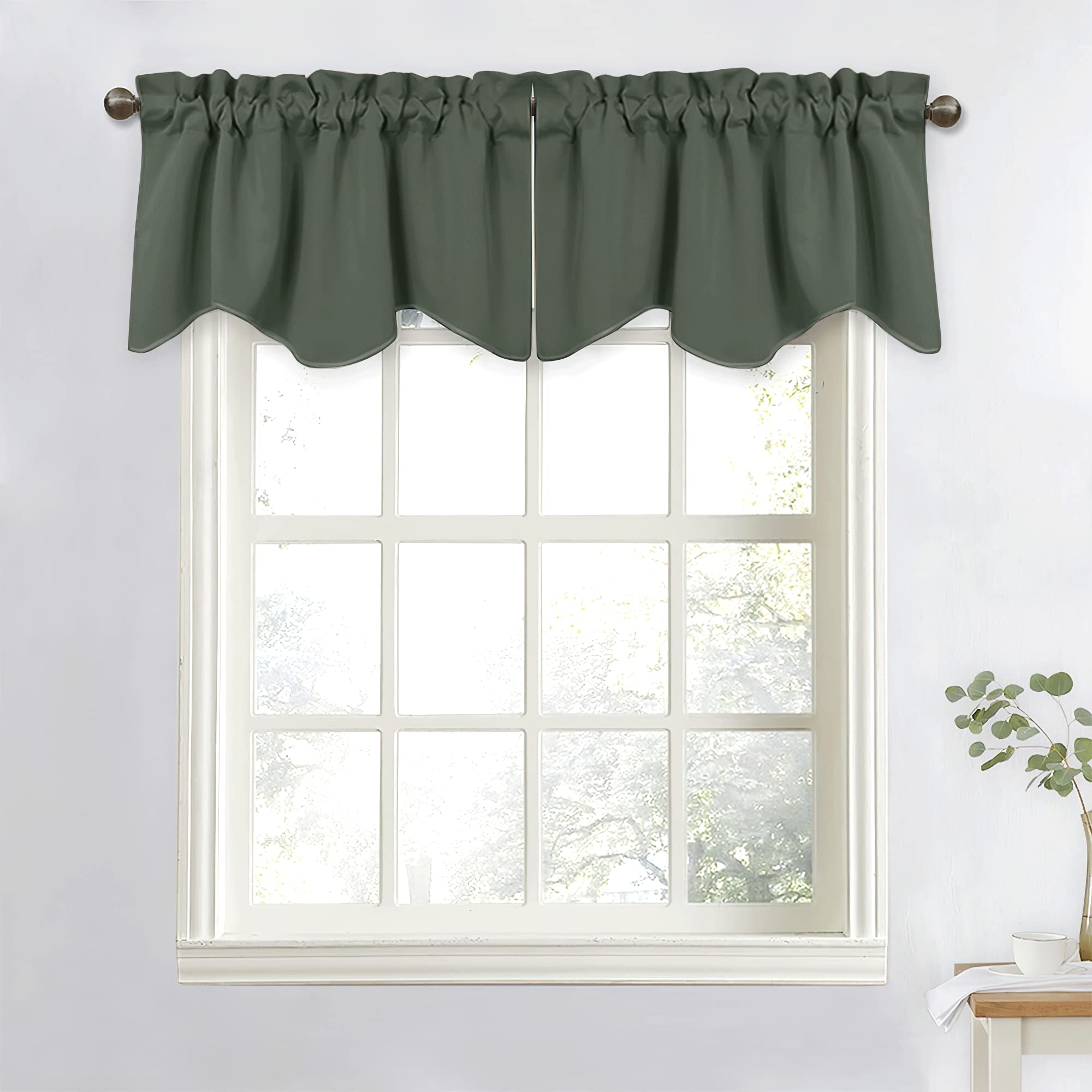 NICETOWN Valance Curtains for Kitchen Blackout Thermal Insulated Solid Rod Pocket Window Curtain Valance for Living Room/Bedroom