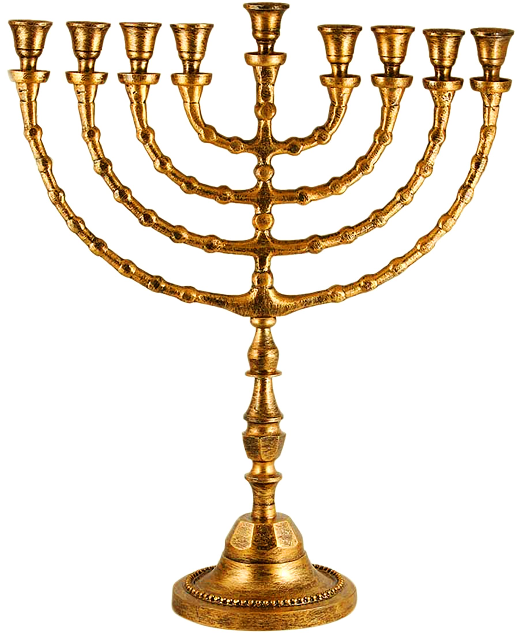 Extra Large Traditional Chanukah Menorah use with Shabbat Candles or Oil Cups Antique Looking Hanukkah Minorah, for Shul, Synago