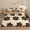 Clothknow Sunflower Comforter Sets Twin White Grey Bedding Sets Pumpkin Grid Bedding Comforter Sets 3Pcs Bed Comforter Sets With 2 Pillowcases