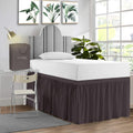 Sgi Bedding Dorm Bed Skirt Full Xl 34 Inch Drop Length - Dark Grey, Ruffled Pattern College Dorm Room Bed Skirts - Split Corner,
