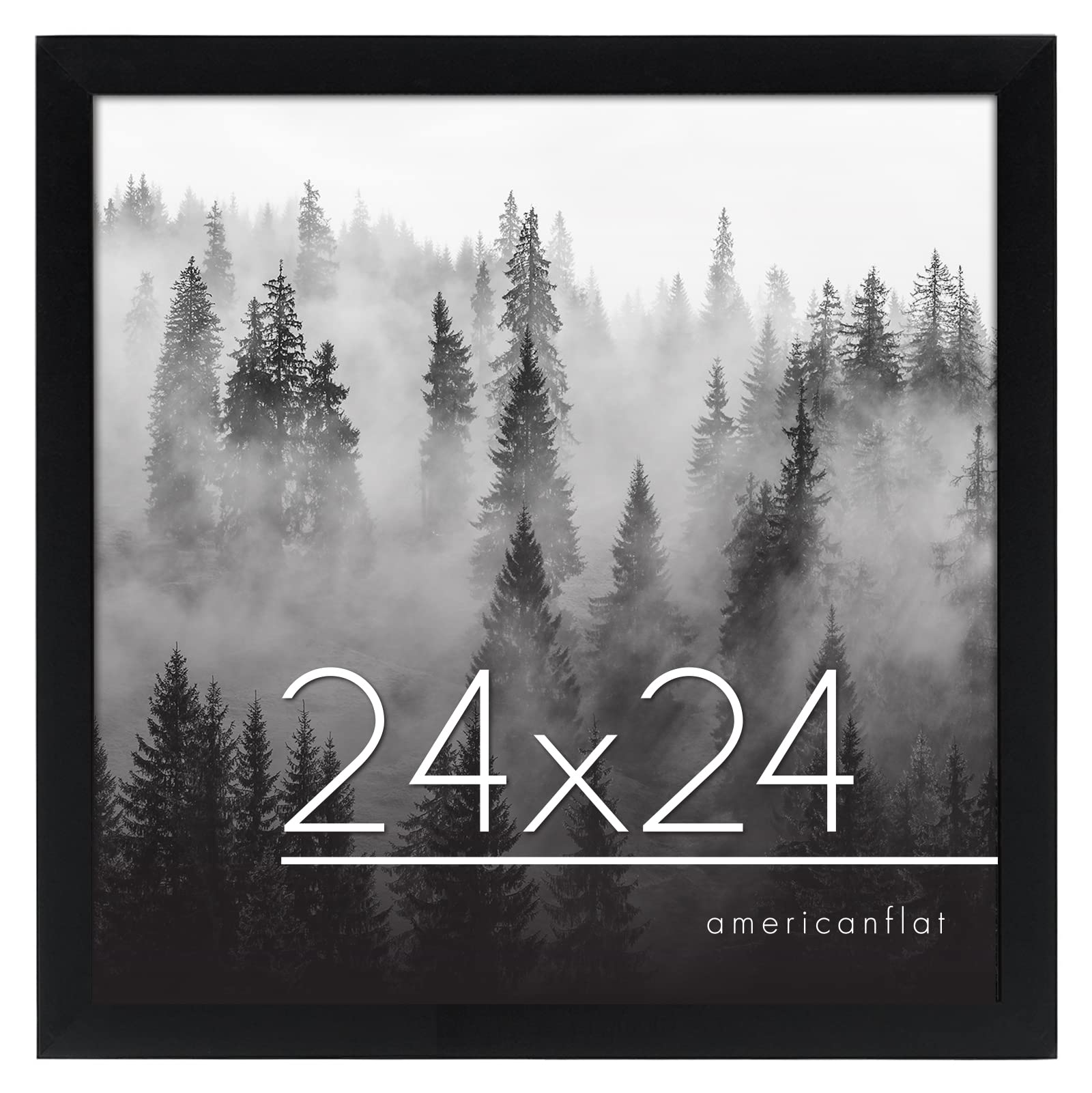 Americanflat 24x24 Picture Frame with Polished Plexiglass - Epic Collection - Square Picture Frames with Engineered Wood - Wide 