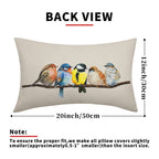 Oil Painted Bird Lumbar Pillow Covers 12X20 Inch Rustic Birds Tree Branches Rectangular Pillow Cases Wildlife Spring Summer Oblo