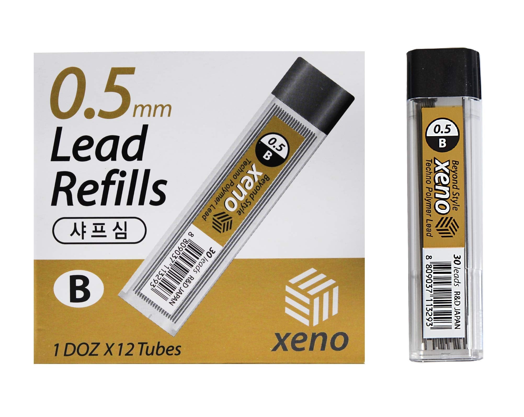 Zeesoon Xeno Beyond Style Mechanical Sharp Pencil Leads Refills B 12Pcs (0.5Mm)