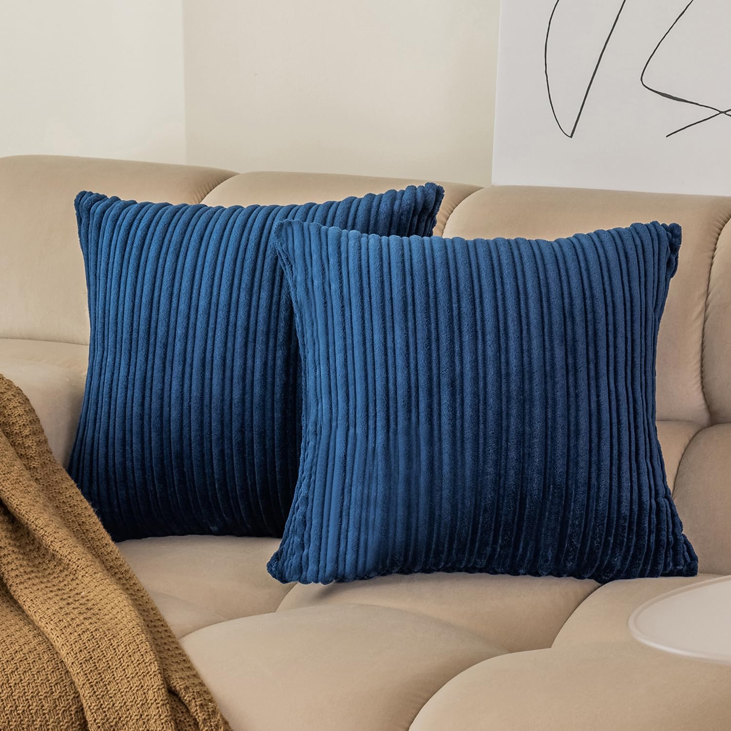 Kevin Textile Pack Of 2 Corduroy Soft Soild Decorative Square Throw Pillow Covers Set Cushion Cases Pillowcases For Christmas So