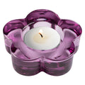 Karma, Glass Flower Tealight Holder, Flower Chunky Glass Candle Holder, Glass Votive Candle Holder for Home and Party Decor, Wed