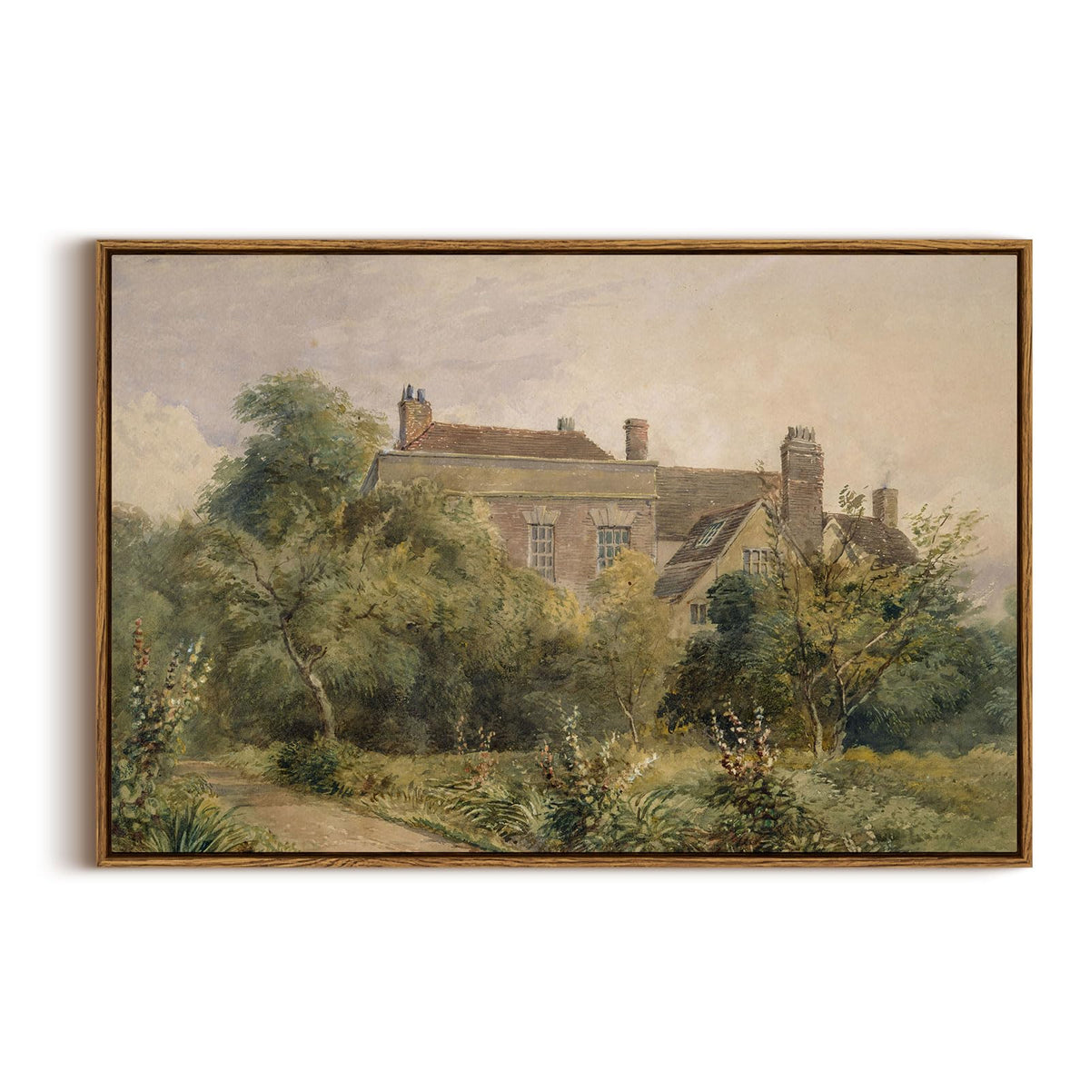 InSimSea Framed Canvas Wall Art Vintage Decor, Home Decor Classical Scenery Landscape Cottage Paintings, Large Wall Decorations 