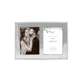 Mariposa Pearled 5X7 ENGRAVABLE Double Frame | Silver | Brillante | Frames | ENGRAVABLE Frames | Recycled SANDCAST Aluminum | Ha