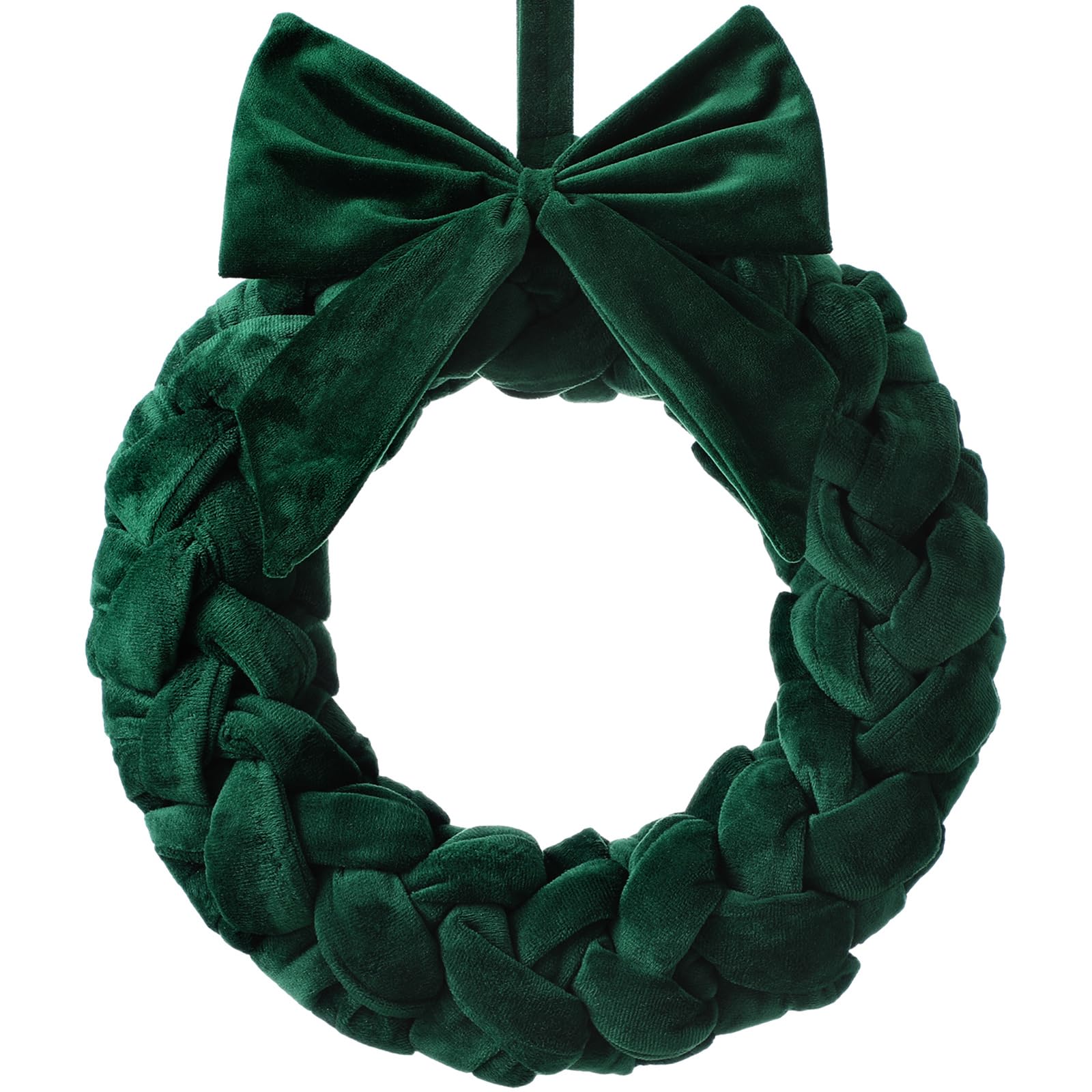 Barydat Christmas Velvet Wreath 14 Christmas Wreaths for Front Door Velvet Christmas Wreath Ornament with Bow for Christmas Part