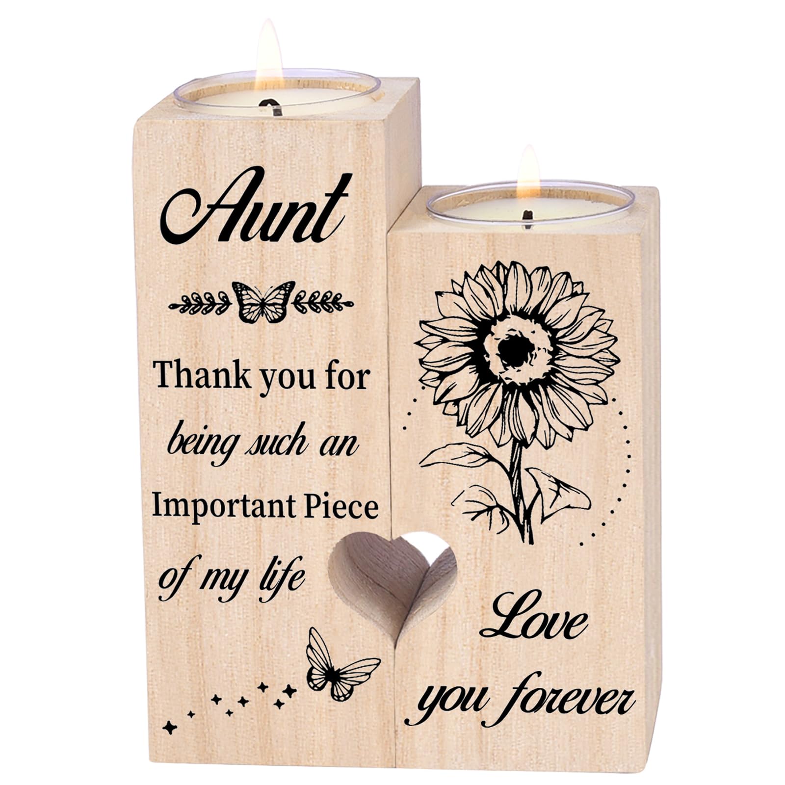 Double Sided Printing, Aunt Gifts Candle Holders, Aunt Gifts from Nieces and Nephews, Best Aunt Ever Gifts, Mothers Day Christma