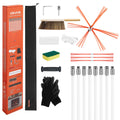 VEVOR Chimney Sweep Kit, 26 ft Maximum Extendable Length Chimney Brush, Chimneys Cleaning Kit with Bristle Replacements & Goggle