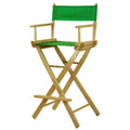 Casual Home 30 Directors Chair Natural Frame-with Green Canvas, Bar Height