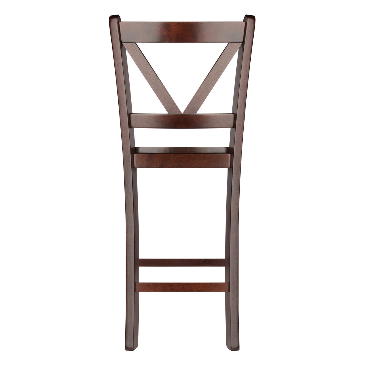 Winsome Wood Victor 2-Piece V-Back Counter Stools, 24-Inch, Brown