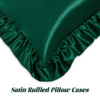 Homiest Ruffle Satin Pillowcase For Hair And Skin, Standard Satin Pillow Covers Silky Pillow Cases Set Of 2, Satin Ruffled Pillo