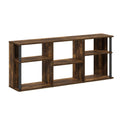 Furinno Classic Stand With Plastic Poles For Tv Up To 65-Inch, Amber Pine/Black