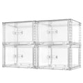 Vtopmart 4 Pack 18QT Clear Stackable Storage Drawers,Easily Assemble Closet Organizers,Plastic Storage Bins for Bathroom,Cabinet