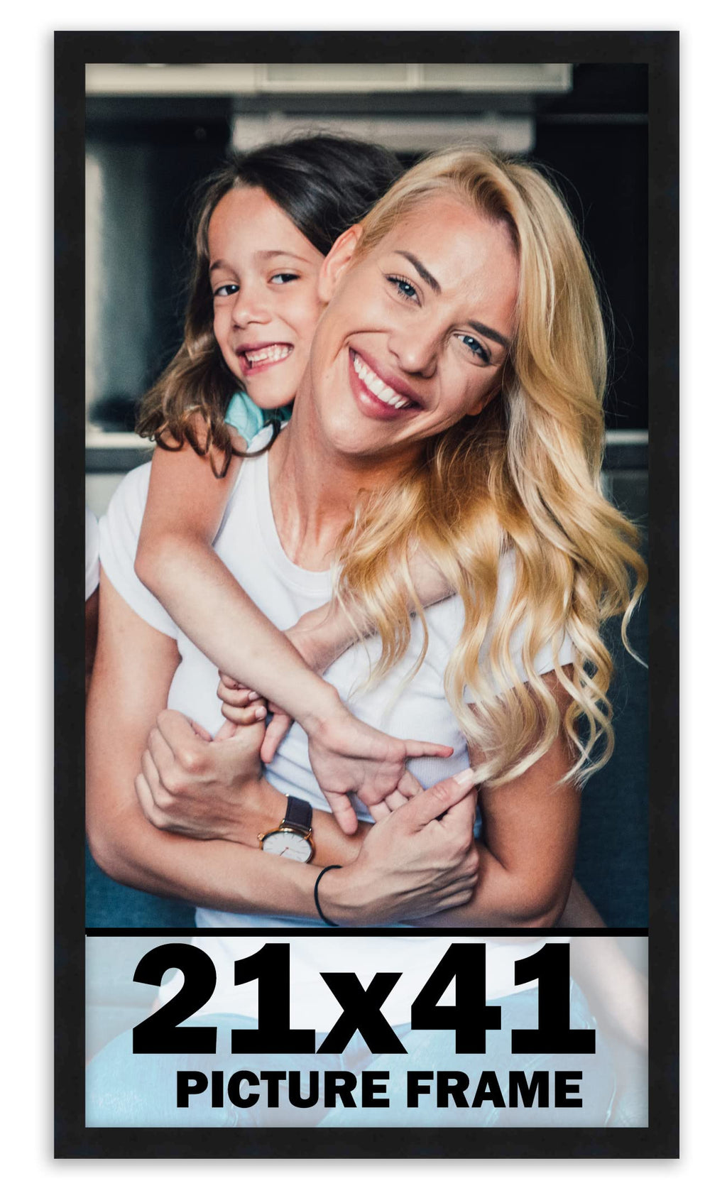 21x41 Frame Black Picture Frame - Complete Modern Photo Frame Includes UV Acrylic Shatter Guard Front, Acid Free Foam Backing Bo