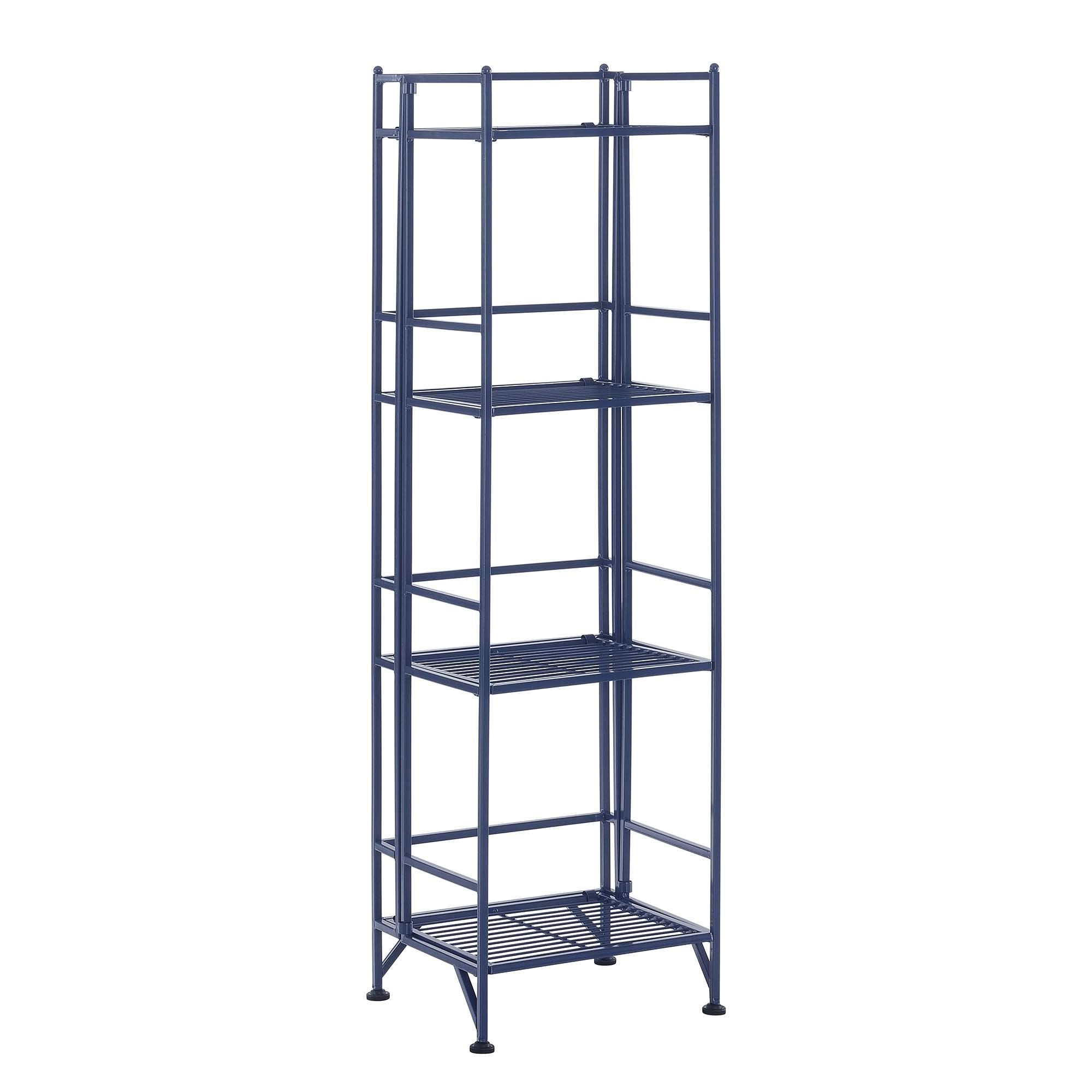Convenience Concepts Xtra Storage 4 Tier Folding Metal Shelf, Black