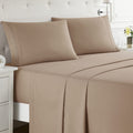 Nestl Full Size Sheet Sets - 4 Piece Full Size Sheets, Taupe Sheets Full Size Bed Sheets, Double Brushed Bed Sheets Full Size, H