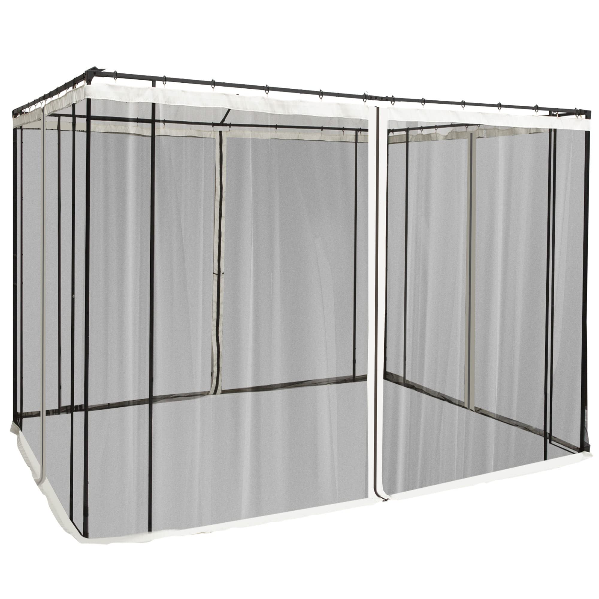 Outsunny 10' X 10' Universal Replacement Mesh Sidewall Netting For Patio Gazebos And Canopy Tents With Zippers, (Sidewall Only)