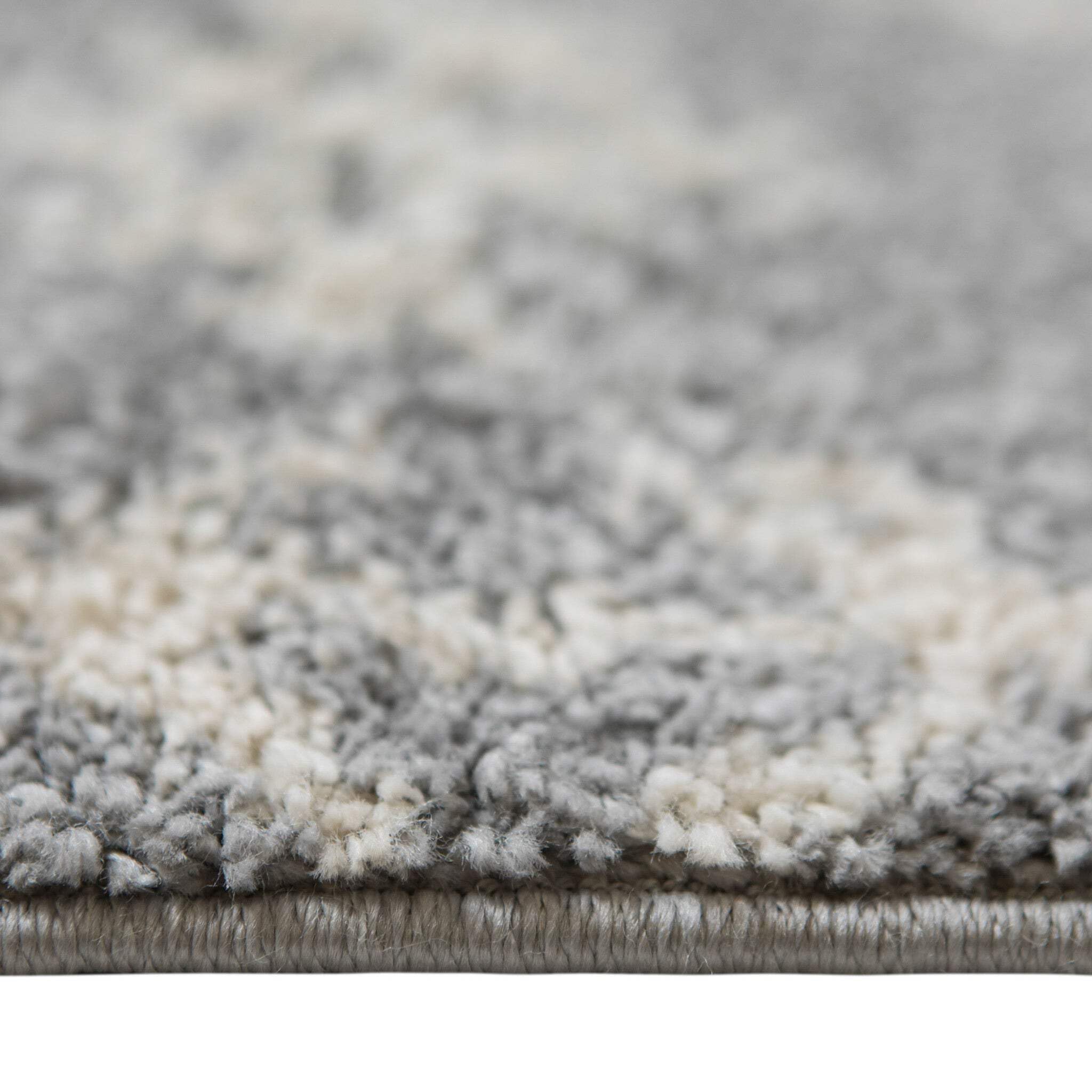 HomeRoots 531967 8 x 11 ft. Gray & Ivory Geometric Shag Rectangle Area Rug