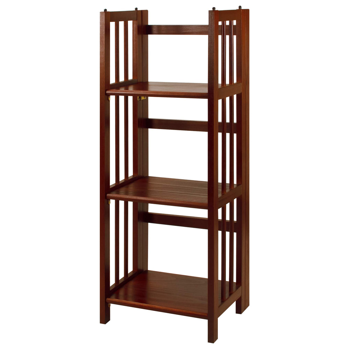 Casual Home Narrow 14 Inch  Wide 100% Solid Wood Folding Bookcase, Walnut