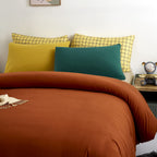 Luxlovery Caramel Comforter Set Full Burnt Orange Bedding Comforter Set Full Size Rust Comforter Soft Breathable Reddish Brown C