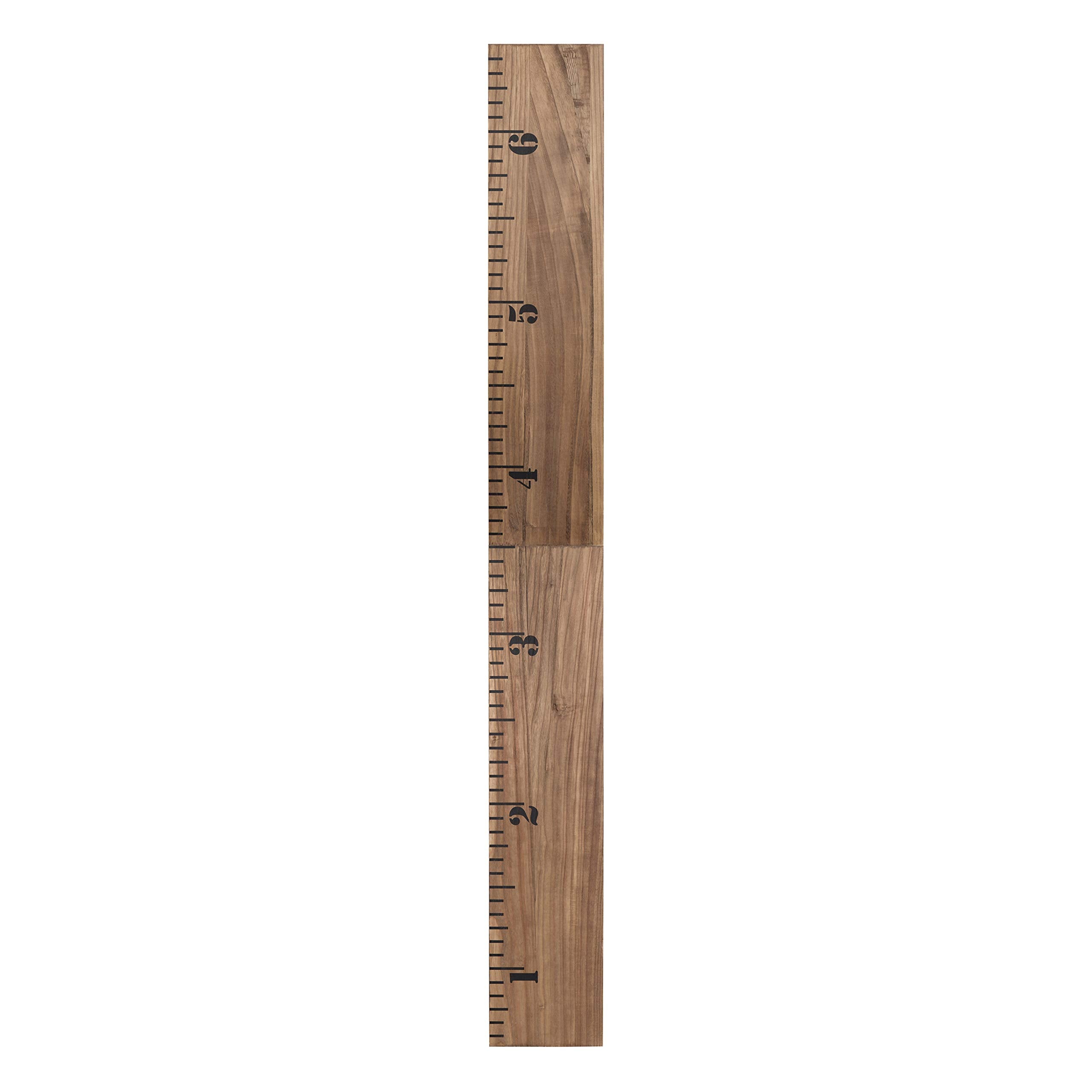Kate and Laurel Growth Chart 6.5 Wood Wall Ruler, Rustic Brown