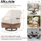 Anartcle Outdoor Swivel Lounge Chair Cover 2 Pack,600D Waterproof Heavy Duty Outdoor Chair Covers(35 W X 37 D X 38.5 H Inches),P