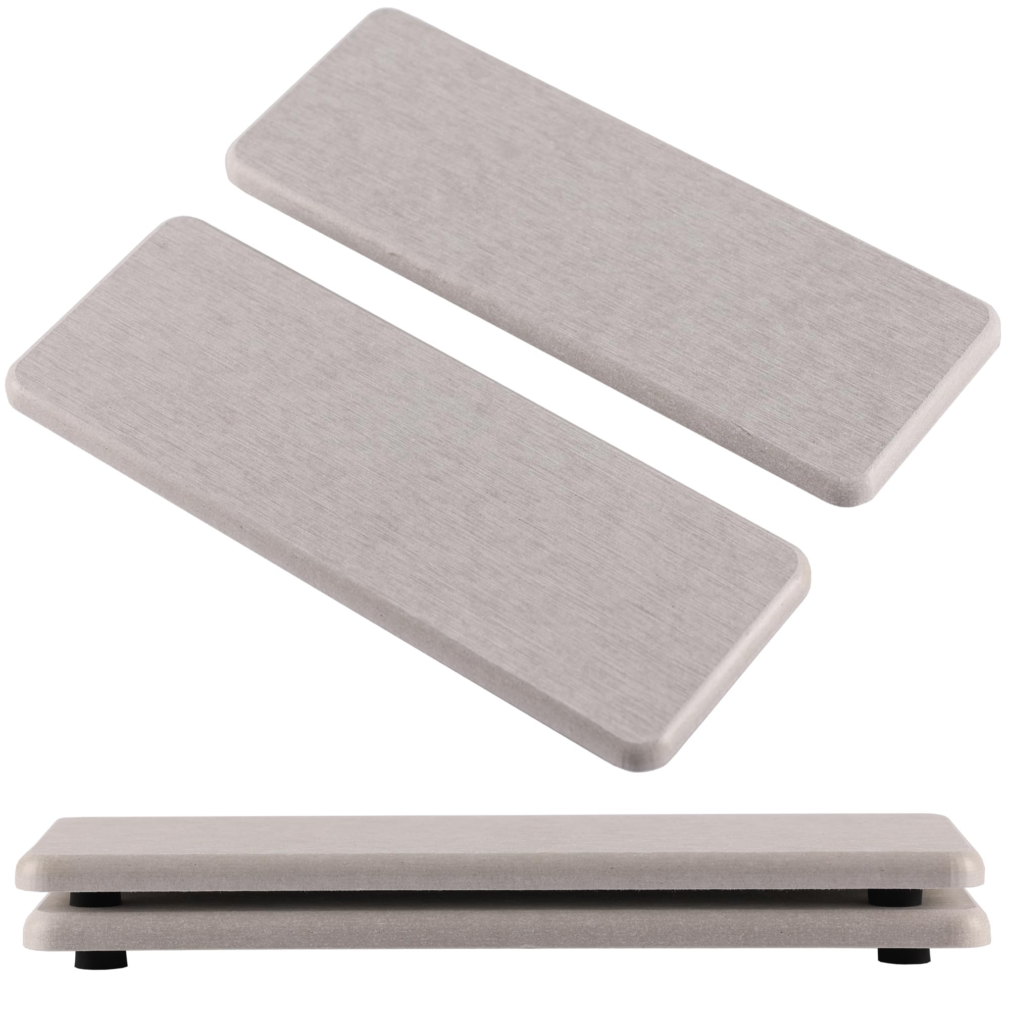 NiuYichee 2 PCS Bathroom Sink Vanity Trays(8.66 * 3.15), Diatomaceous Earth Coasters, Kitchen Soap Tray, Water Absorbing Stone U