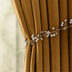 Lazzzy Velvet Curtains Golden Brown Room Darkening Thermal Insulated Curtains 72 Inch Length Drapes For Bedroom Living Rod Pocke