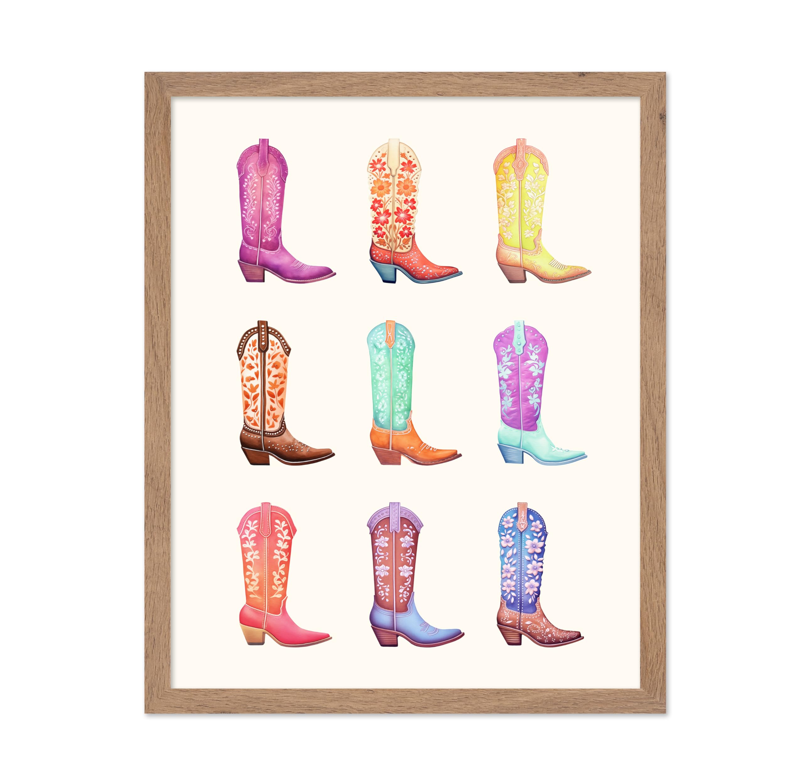 Poster Master Cowgirl Boots Poster - Cowgirl Print - Fashion Art - Trendy Art - Modern Art - Gift for Men, Women & Fashionista -