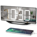 Alarm Clock for Bedroom, 8.7 LED Mirror Surface Digital Alarm Clock with 2 USB Charger Ports, Dual Alarms, 8 Dimmer&7 Volume, Ea