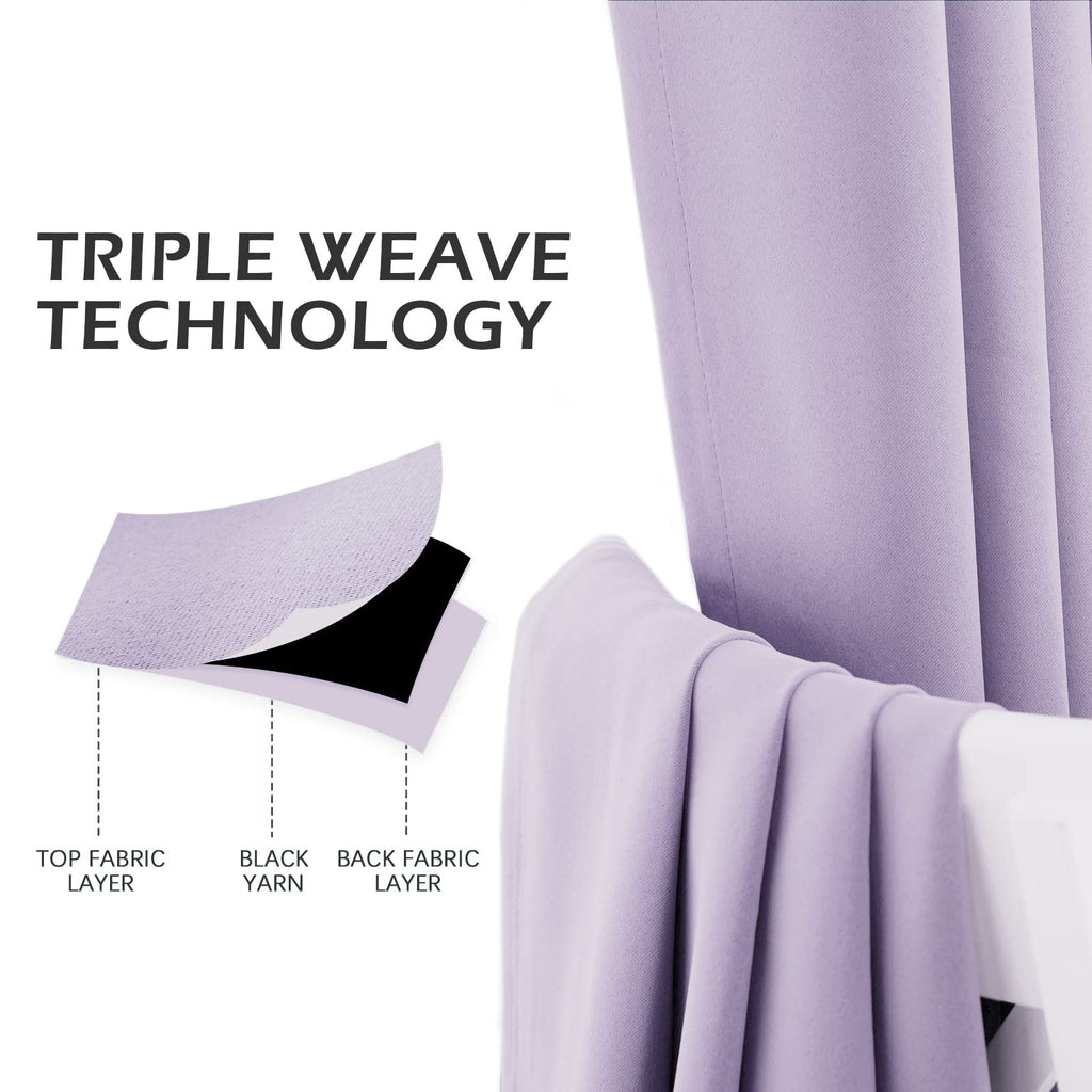 Mysky Home Light Purple Door Curtains For Doorway Lilac Closet Curtain For Living Room Grommet Room Darkening Curtain For Bedroom Thermal Insulated Blackout Curtain, 1 Curtain Panel, 52 X 72 Inch