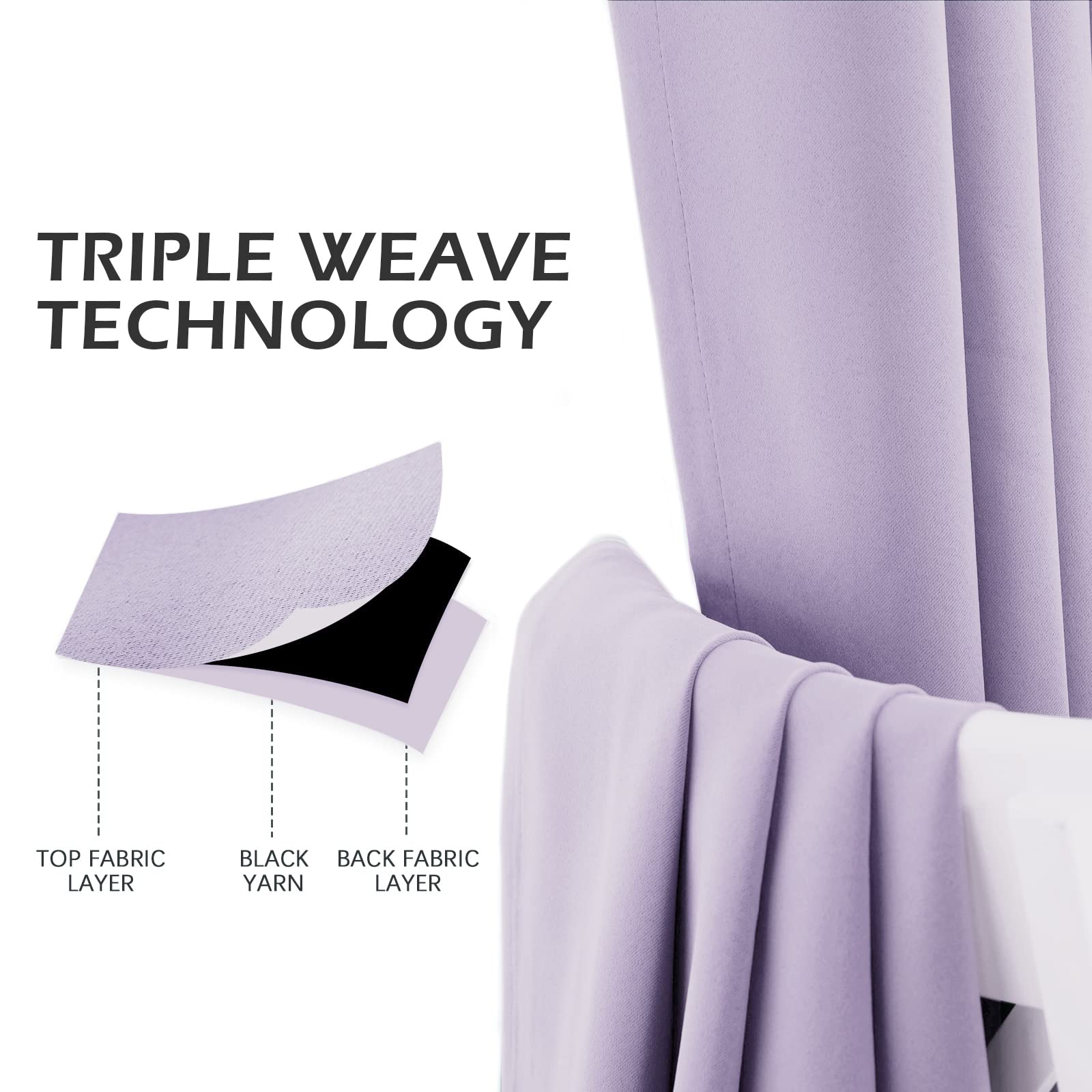 Mysky Home Light Purple Door Curtains For Doorway Lilac Closet Curtain For Living Room Grommet Room Darkening Curtain For Bedroom Thermal Insulated Blackout Curtain, 1 Curtain Panel, 52 X 72 Inch