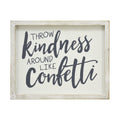 Parisloft Throw Kindness Around Like Confetti Wood Wall Framed Sign White Washed Wood Wall Decor 10x1x8inches