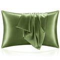 Bedelite Satin Pillowcase For Hair And Skin, Queen Pillow Cases Set Of 2 Pack, Super Soft Silky Cedar Green Pillow Case With Env