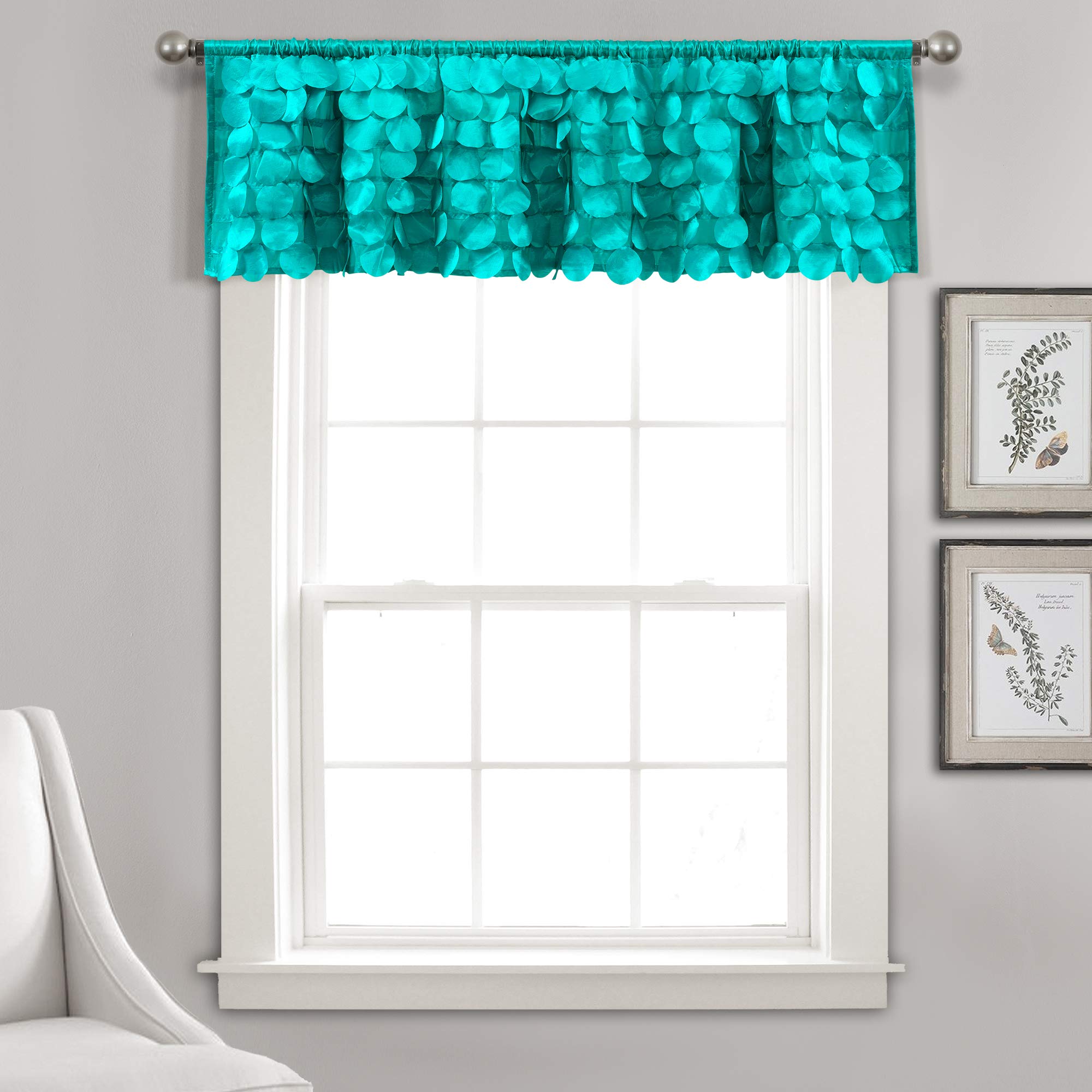 Lush Decor, Blush Gigi Valance Textured Window Kitchen Curtain (16T004337)