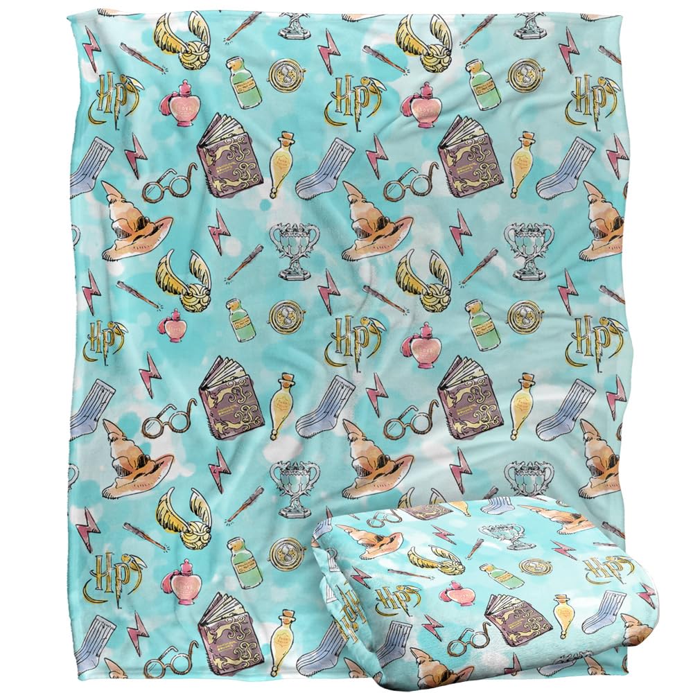 Harry Potter Blanket, 60x80 Water Color Pattern Silky Touch Super Soft Throw Blanket