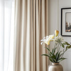 Lazzzy Velvet Curtains Beige Thermal Insulated Curtains 108 Inch Extra Long Drapes For Bedroom Living Room Darkening Noise Reducing Soft Luxury Window Treatments Grommet Curtains 2 Panels Beige