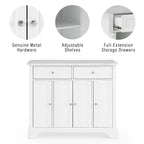 Crosley Furniture Avery Rolling Kitchen Island Storage Cart with Shelves, Microwave Stand, Coffee Bar, Distressed White