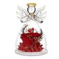 encavy Preserved Flower Rose Gifts in Glass Angel Figurines,Birthday Gifts for Women, for Mom,Angel Rose Gifts for Her,Mom Gifts