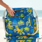 Tommy Bahama Backpack Beach Chair 5 Position Lay Flat Yellow Pineapple Polyester