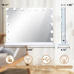 Slimoon Hollywood Vanity Mirror With Lights, 15 Dimmable Led Bulbs 3 Color Lighted Makeup Mirror With Detachable 10X Magnificati