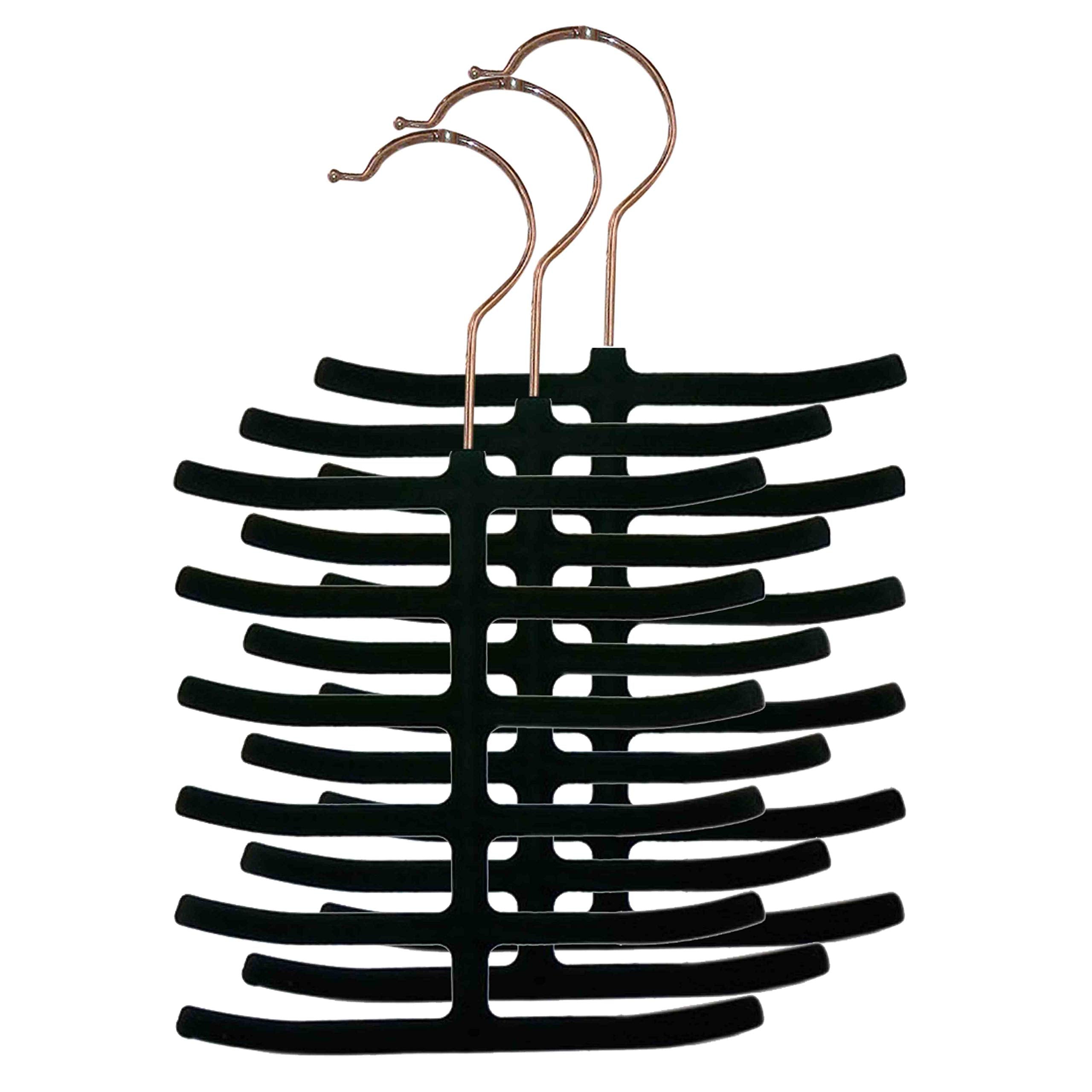 Home Basics 3-Pack Non-Slip Organizer Rack 3 Pack Velvet Tie Hanger