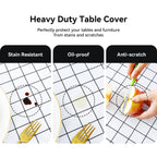Romanstile Square Vinyl Pvc Tablecloth, 100% Waterproof Buffalo Plaid Plastic Table Cloth, Oil Proof Heavy Duty Wipeable Table Covers For Dining, Picnic, Outdoor - 54 X 54 Inch, White Buffalo Plaid