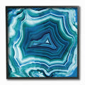 Stupell Industries Agate Crystal Pattern Blue Abstract Design, Designed by Danielle Carson Wall Art, 12x12, Black Framed